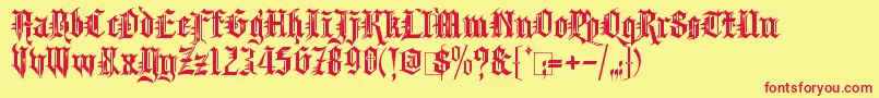 KingthingsSpikeless Font – Red Fonts on Yellow Background