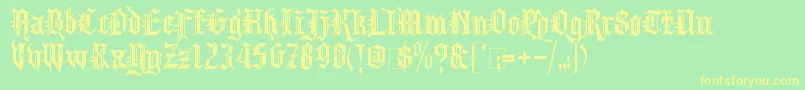 KingthingsSpikeless Font – Yellow Fonts on Green Background