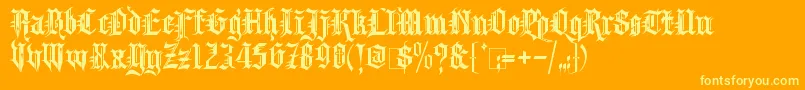 KingthingsSpikeless Font – Yellow Fonts on Orange Background