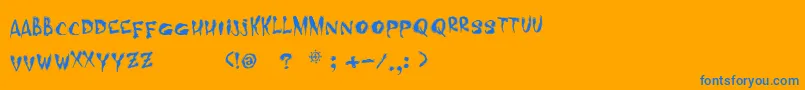 MidnighthourTryout Font – Blue Fonts on Orange Background