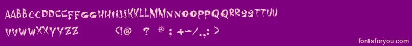 MidnighthourTryout Font – Pink Fonts on Purple Background