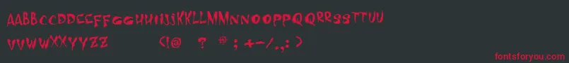 フォントMidnighthourTryout – 黒い背景に赤い文字