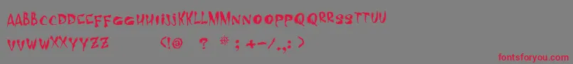 MidnighthourTryout Font – Red Fonts on Gray Background