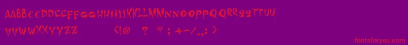 MidnighthourTryout Font – Red Fonts on Purple Background