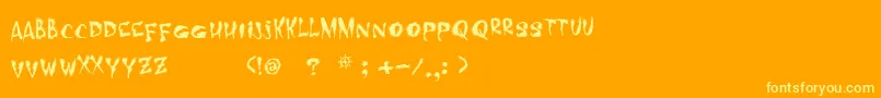 Czcionka MidnighthourTryout – żółte czcionki na pomarańczowym tle