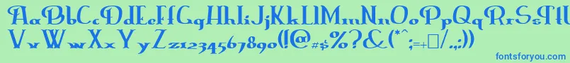 Erasmusinline Font – Blue Fonts on Green Background