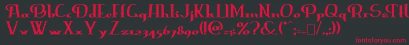 Erasmusinline Font – Red Fonts on Black Background