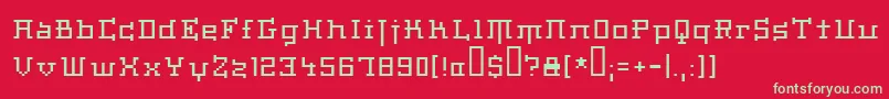 フォントHaiku – 赤い背景に緑の文字