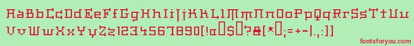 Haiku Font – Red Fonts on Green Background