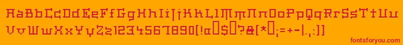 Haiku Font – Red Fonts on Orange Background