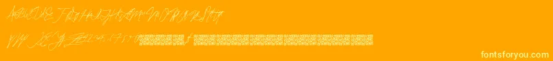 Brokenfixed Font – Yellow Fonts on Orange Background