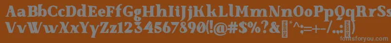 Czcionka SenzabellaBlack – szare czcionki na brązowym tle