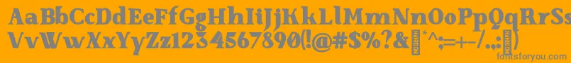 SenzabellaBlack-Schriftart – Graue Schriften auf orangefarbenem Hintergrund
