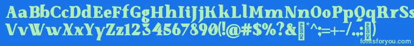 SenzabellaBlack Font – Green Fonts on Blue Background