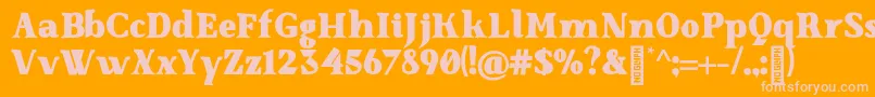 SenzabellaBlack-Schriftart – Rosa Schriften auf orangefarbenem Hintergrund