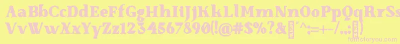 SenzabellaBlack-Schriftart – Rosa Schriften auf gelbem Hintergrund