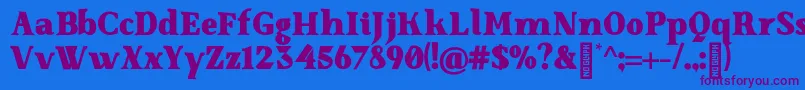 SenzabellaBlack-Schriftart – Violette Schriften auf blauem Hintergrund