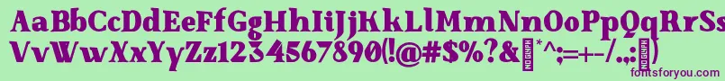 SenzabellaBlack Font – Purple Fonts on Green Background