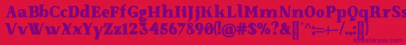 SenzabellaBlack-Schriftart – Violette Schriften auf rotem Hintergrund