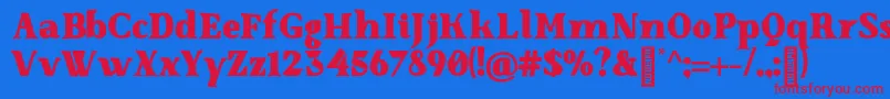 SenzabellaBlack Font – Red Fonts on Blue Background