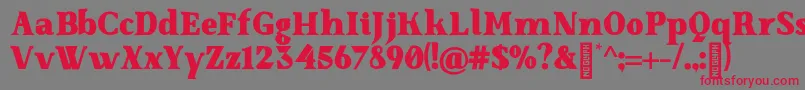 SenzabellaBlack-Schriftart – Rote Schriften auf grauem Hintergrund