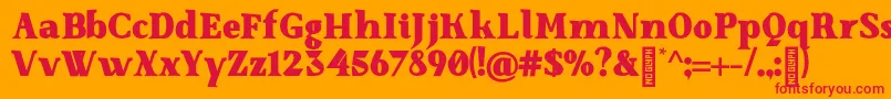SenzabellaBlack Font – Red Fonts on Orange Background