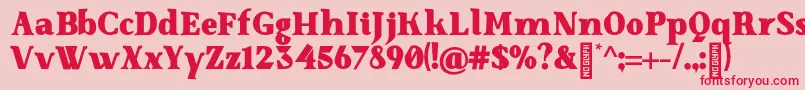 SenzabellaBlack-Schriftart – Rote Schriften auf rosa Hintergrund
