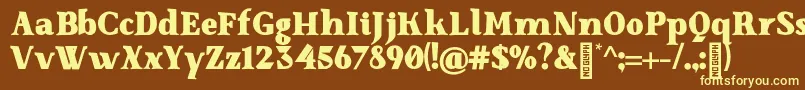 SenzabellaBlack Font – Yellow Fonts on Brown Background