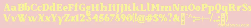 SenzabellaBlack-Schriftart – Gelbe Schriften auf rosa Hintergrund