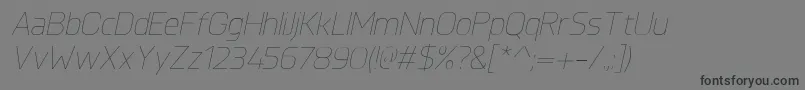 KnulUltralightitalic-Schriftart – Schwarze Schriften auf grauem Hintergrund