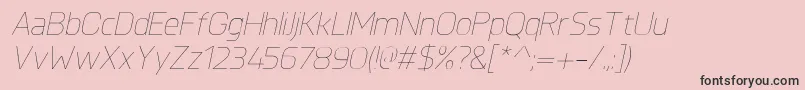 KnulUltralightitalic Font – Black Fonts on Pink Background