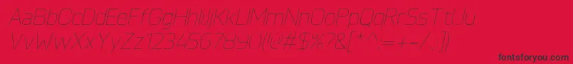Czcionka KnulUltralightitalic – czarne czcionki na czerwonym tle
