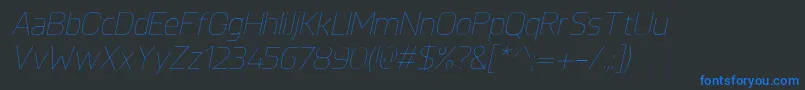 KnulUltralightitalic Font – Blue Fonts on Black Background