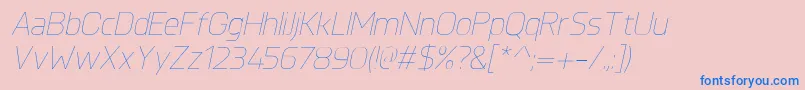 KnulUltralightitalic Font – Blue Fonts on Pink Background