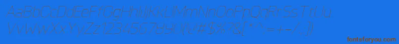 KnulUltralightitalic Font – Brown Fonts on Blue Background