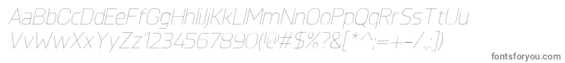 KnulUltralightitalic Font – Gray Fonts on White Background