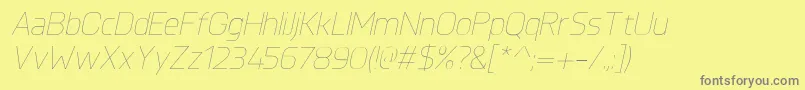 KnulUltralightitalic Font – Gray Fonts on Yellow Background
