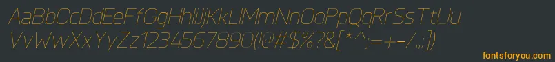 KnulUltralightitalic Font – Orange Fonts on Black Background