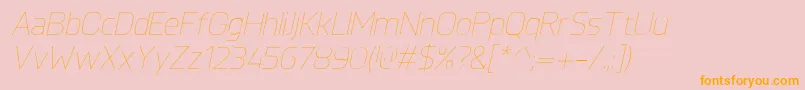 KnulUltralightitalic Font – Orange Fonts on Pink Background