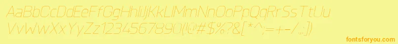 KnulUltralightitalic Font – Orange Fonts on Yellow Background