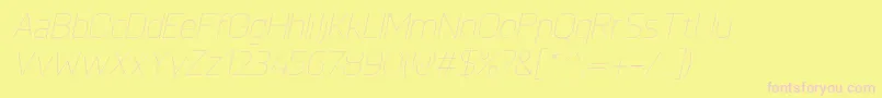 Fonte KnulUltralightitalic – fontes rosa em um fundo amarelo