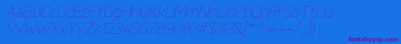 KnulUltralightitalic Font – Purple Fonts on Blue Background