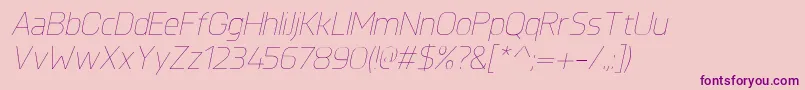 KnulUltralightitalic Font – Purple Fonts on Pink Background