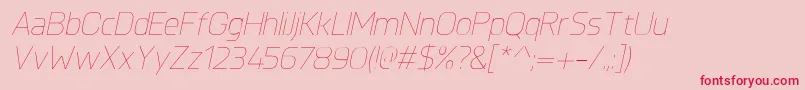 KnulUltralightitalic Font – Red Fonts on Pink Background