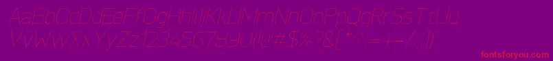 KnulUltralightitalic Font – Red Fonts on Purple Background