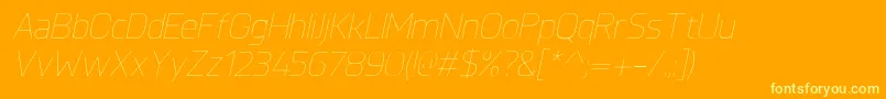 KnulUltralightitalic Font – Yellow Fonts on Orange Background