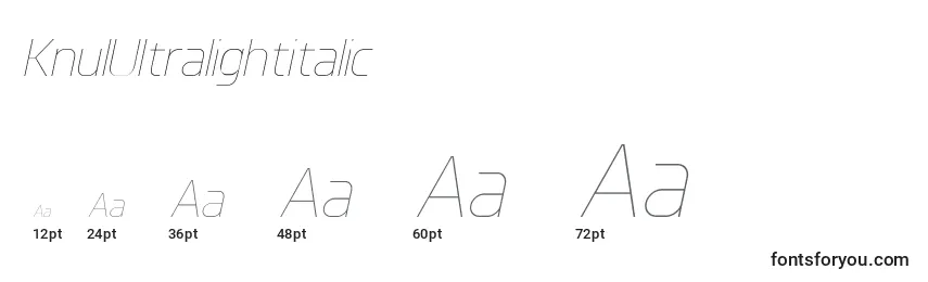 KnulUltralightitalic Font Sizes