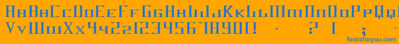 フォントDarkwind – オレンジの背景に青い文字