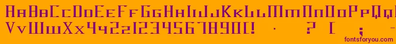 Darkwind-Schriftart – Violette Schriften auf orangefarbenem Hintergrund
