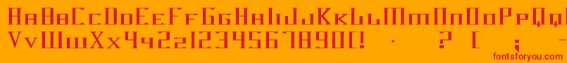 フォントDarkwind – オレンジの背景に赤い文字